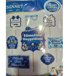 10 Ad Sünnet Partisi Konuşma Balonu