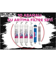 SUZUKI Technology Tüm Kapalı Kasa Su Arıtma Cihazları Için 10 Aşamalı Filtre Seti (Krem)