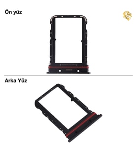 Xiaomi Mi Note 10 Lite Uyumlu Sim İç Yuvası Çiftli Siyah Sim Kart Tepsisi Sim Kızağı Sim Çekmecesi