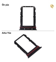 Xiaomi Mi Note 10 Lite Uyumlu Sim İç Yuvası Çiftli Siyah Sim Kart Tepsisi Sim Kızağı Sim Çekmecesi
