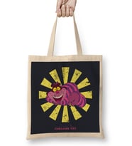 Cheshire Cat Retro Japanese Bez Çanta Uzun Saplı