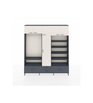 Arges Dolap 18 Raflı 4 Çekmeceli Tek Askılı 220x30x243 Antrasit-Aytaşı/Antrasit