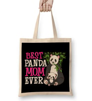 Cute Best Panda Mom Ever Adorable Panda Family Bez Çanta Uzun Saplı