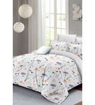 Çift Kişilik ( Lastikli Çarşaflı ) %100 Pamuk Saten Nevresim Takımı Soft Floral Luxury