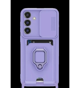Galaxy S25 Plus Kılıf Zuma Kartvizitli Yüzüklü Silikon - Lila