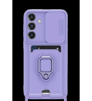 Galaxy S25 Plus Kılıf Zuma Kartvizitli Yüzüklü Silikon - Lila