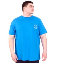 Mode XL Büyük Beden Erkek T-Shirt Bisiklet Yaka GREAT U25024 Saks