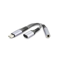 Type-C To Type-C + 3.5 Mm F Kablo Audıo Siyah GJ-014