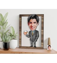 BK Gift Kişiye Özel Patron Karikatürlü 3D Ahşap Tablo, Sevgiliye Hediye, Arkadaşa Hediye, Yıl Dönümü Hediyesi, Doğum Günü Hediyesi-5