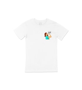 Girl Power Cep Logo Tasarımlı Beyaz Tişört