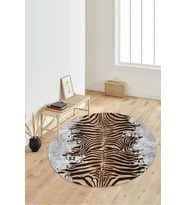 Dijital Baskılı Kaymaz Taban Yıkanabilir Yuvarlak Salon Halısı Koridor Halısı Paspas NDY-HT-1101 (Kahverengi)