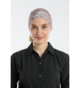 Vizon Pratik Hazır Geçmeli Tesettür Bone Sandy Kumaş Geometrik 2117_10