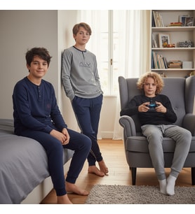 Genç Erkek Pamuklu 3 Adet 2'li Pijama Takımı (AL007 V1,AL003 V2, AL009 V2) BB2489