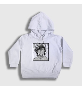Presmono Unisex Çocuk Beyaz Cool Anime Hanma Baki Kapüşonlu Sweatshirt 317321tt