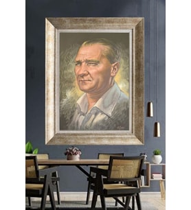 Gümüş Çerçeveli Atatürk Tablo ds273