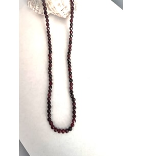 SERTİFİKALI 4 mm Lal Garnet Granat Doğal Taş Kolye