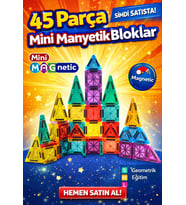 45 Parça Mini Boy Manyetik Bloklar 45 Parça Seyahat Boy Mini Magnetic Set