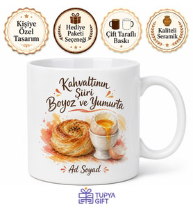 Boyoz Ve Yumurta İkilisine Aşık Olanlara Ege Kahvaltısı Kupa Bardak Hediye