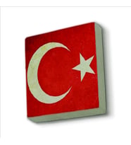 Türkiye Bayrağı Baskılı Doğaltaş  Magnet(KRT-098)Buzdolabı Süsü