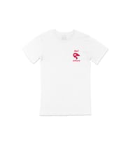 Katmandu Nepal Bayraklı Kalpli Cep Logo Tasarımlı Beyaz Tişört