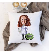 Kişiye Özel Göz Doktoru Karikatürlü Yastık