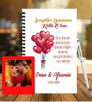 Sevgililer Gününe Özel Ahşap Defter Kalem &  Instagram Çerçeve Hediye Seti 28