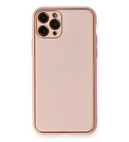 Newface Apple iPhone 11 Pro Kılıf Coco Deri Silikon Kapak - Pembe