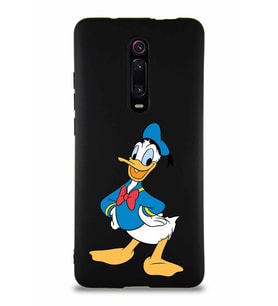 Xiaomi Redmi K20 Pro Soft Premier Kapak Donald Duck-C Tasarımlı Silikon Kılıf - Siyah (Şeffaf)