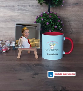 Hostes Fotoğraflı Dekoratif Taş, Kupa Bardak Beyaz Hediye (Model 2)
