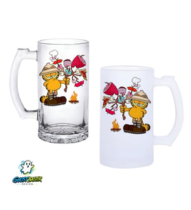 Garfield Kulplu Bira Bardağı Buzlu veya Şeffaf Seçenekli 0291