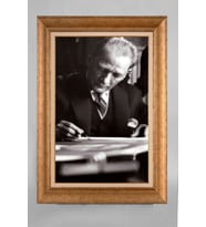 Çerçeveli Paspartulu Atatürk Tablo a477 (Gold)
