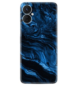 Tecno Spark 9T Kılıf Resimli Desenli Baskılı Silikon Blue MArble 1379