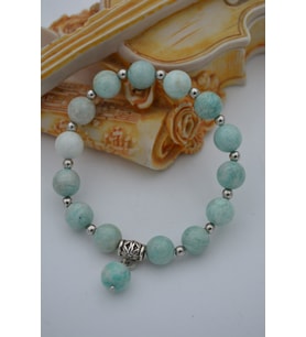 STONEAGE JEWELLERY Amazonit Doğal Taşından Bileklik (Altın / Dore)