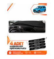 FORD TOURNEO CONNECT (2023-2026) Uyumlu Ön Torpido Koruma Kılıfı Halısı - Siyah
