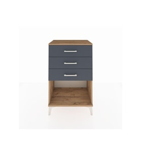 Hyperion Komodin 3 Çekmeceli 60x44x96 Çam-Antrasit