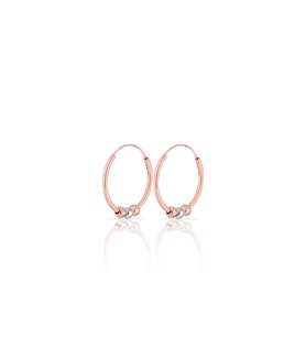 AZURİS 925 AYAR GÜMÜŞ 1,8 CM TOPLU KÜPE (Rose)