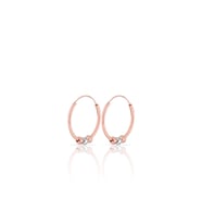 AZURİS 925 AYAR GÜMÜŞ 1,8 CM TOPLU KÜPE (Rose)