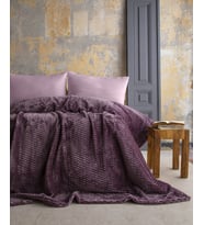Tek Kişilik Trusty Mürdüm Jakar Desen Battaniye 160x220 CM