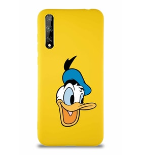 Huawei P Smart S Soft Premier Kapak Donald Duck-A Tasarımlı Silikon Kılıf - Sarı (Şeffaf)