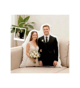 Fotoğraflı Gelin Damat Şekilli Yastık