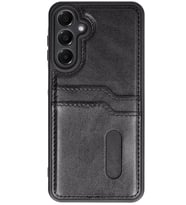 Galaxy A16 5G Kılıf Sara Kartvizitli Deri Kılıf - Siyah