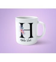 Çiçekli H Harfli İsimli Baskılı Kupa Bardak