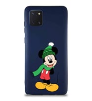 Samsung Galaxy Note 10 Lite Soft Premier Kapak Mickey Mouse-G Tasarımlı Silikon Kılıf - Lacivert (Şeffaf)