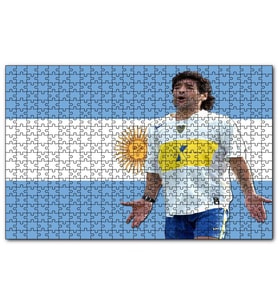Cakapuzzle Diego Maradona Buka Junior Takımında  Puzzle Yapboz MDF (Ahşap) (120 Parça)