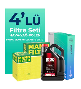 MANN Renault Modus 1.5 Dizel Filtre Bakım Seti Motul Motor Yağlı (2004-2009) 4 Lü