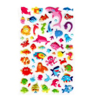 Sticker Kabartmalı Stiker Defter, Planlayıcı Etiket (lxk-011) - 22X14 cm - Sevimli Balıklar