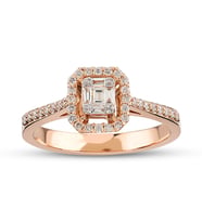 0.32 Ct Baget Pırlanta Yüzük B18 (Çok Renkli)