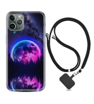 Apple iPhone 11 12 13 14 Pro Max Kılıf Boyun Askılı Silikon Star Planet 1652
