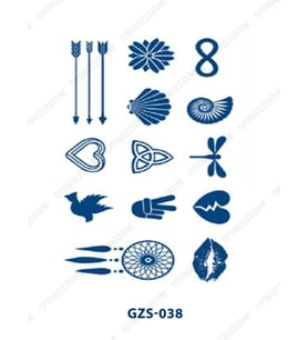 GZS-038 YARI KALICI ÇOKLU ŞEMA DESEN DÖVME-TATTO