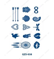 GZS-038 YARI KALICI ÇOKLU ŞEMA DESEN DÖVME-TATTO
